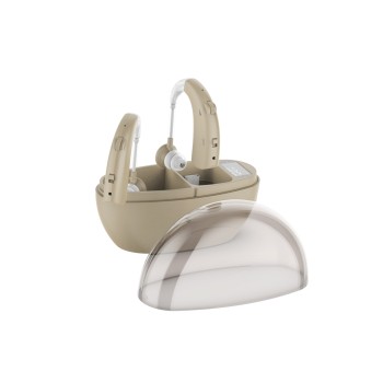 Rechargeable Hearing Amplifier with Portable Charging Case for Seniors with Noise Cancelling,Pair