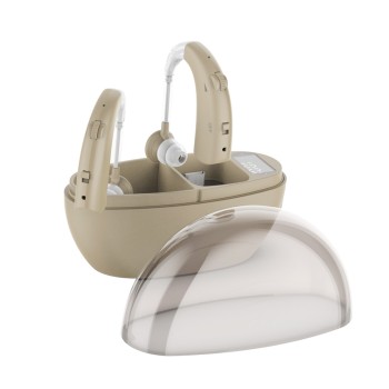 Rechargeable Hearing Amplifier with Portable Charging Case for Seniors with Noise Cancelling,Pair