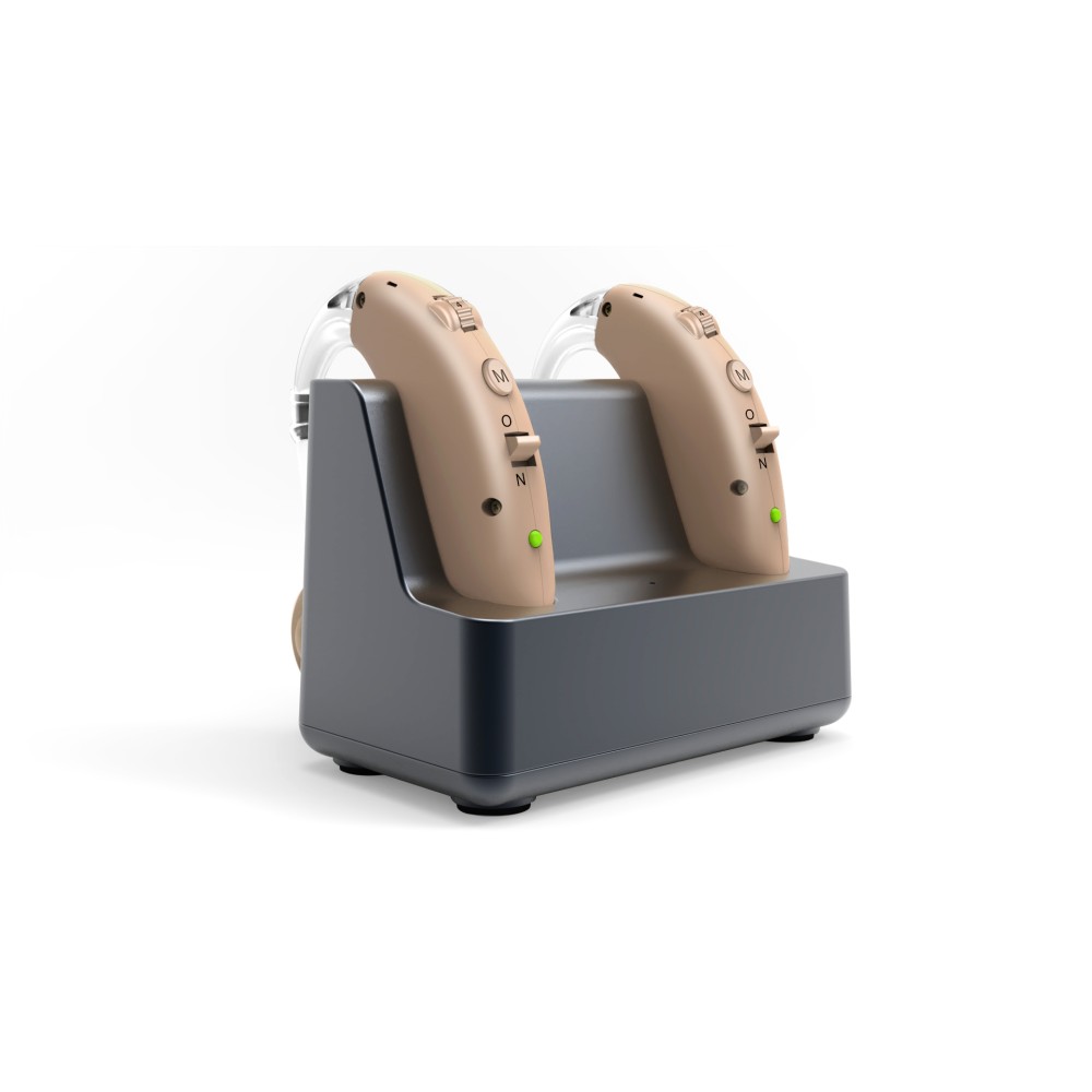 Rechargeable Hearing Aids 4-Mode Noise Cancellation with Charging Dock