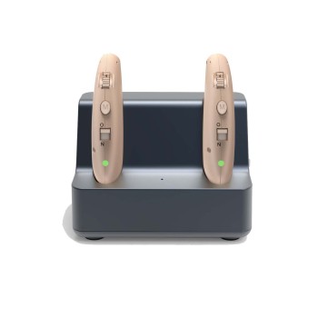 Rechargeable Hearing Aids 4-Mode Noise Cancellation with Charging Dock