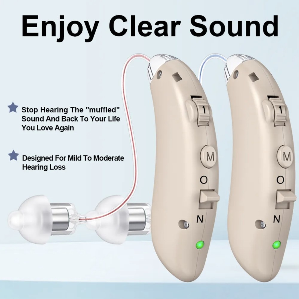 RIC Hearing Aids for Seniors – Superior Sound, BTE Fit,Quick Charging