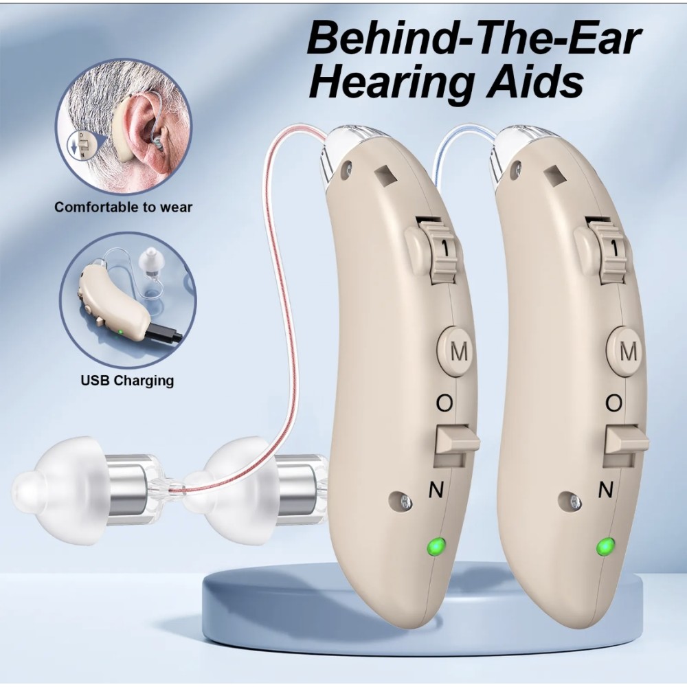 RIC Hearing Aids for Seniors – Superior Sound, BTE Fit,Quick Charging
