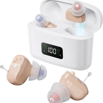 Rechargeable, Virtually Invisible Hearing Aids with Noise Cancellation