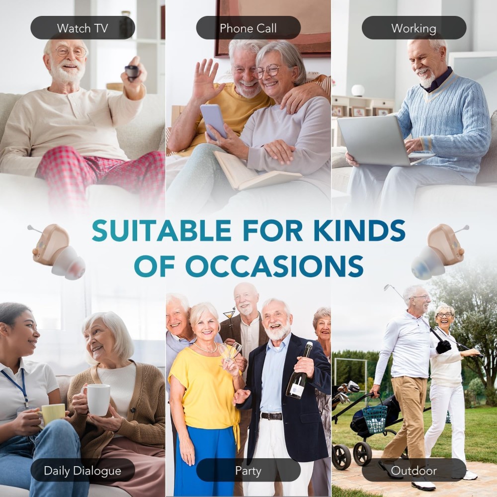 Rechargeable, Virtually Invisible Hearing Aids with Noise Cancellation