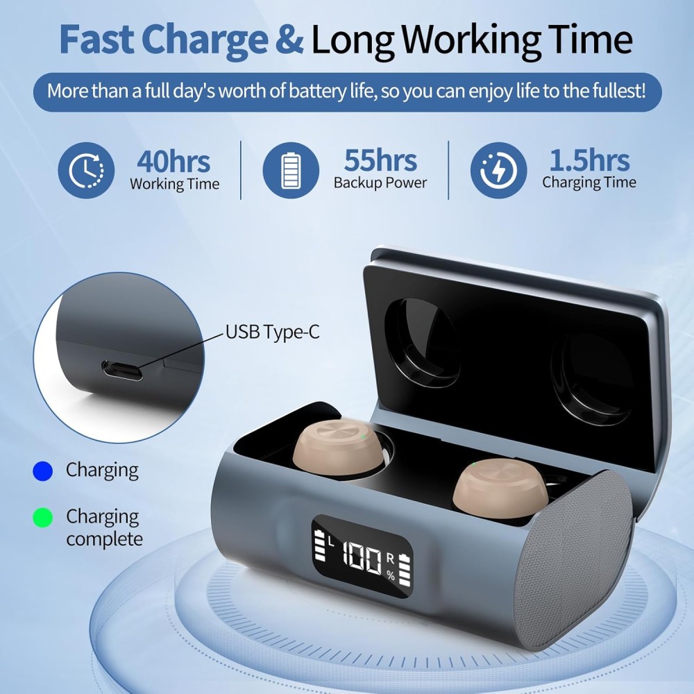 Rechargeable TWS Hearing Aids with Crystal Clear Sound & Noise Cancellation Rechargeable TWS Hearing Aids with Crystal Clear Sound & Noise Cancellation