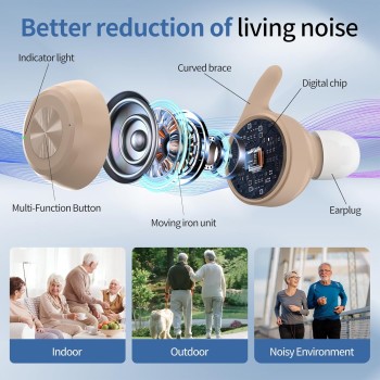 Rechargeable TWS Hearing Aids with Crystal Clear Sound & Noise Cancellation