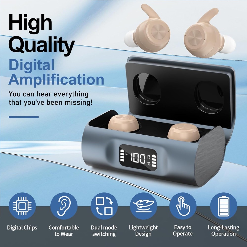 Rechargeable TWS Hearing Aids with Crystal Clear Sound & Noise Cancellation Rechargeable TWS Hearing Aids with Crystal Clear Sound & Noise Cancellation