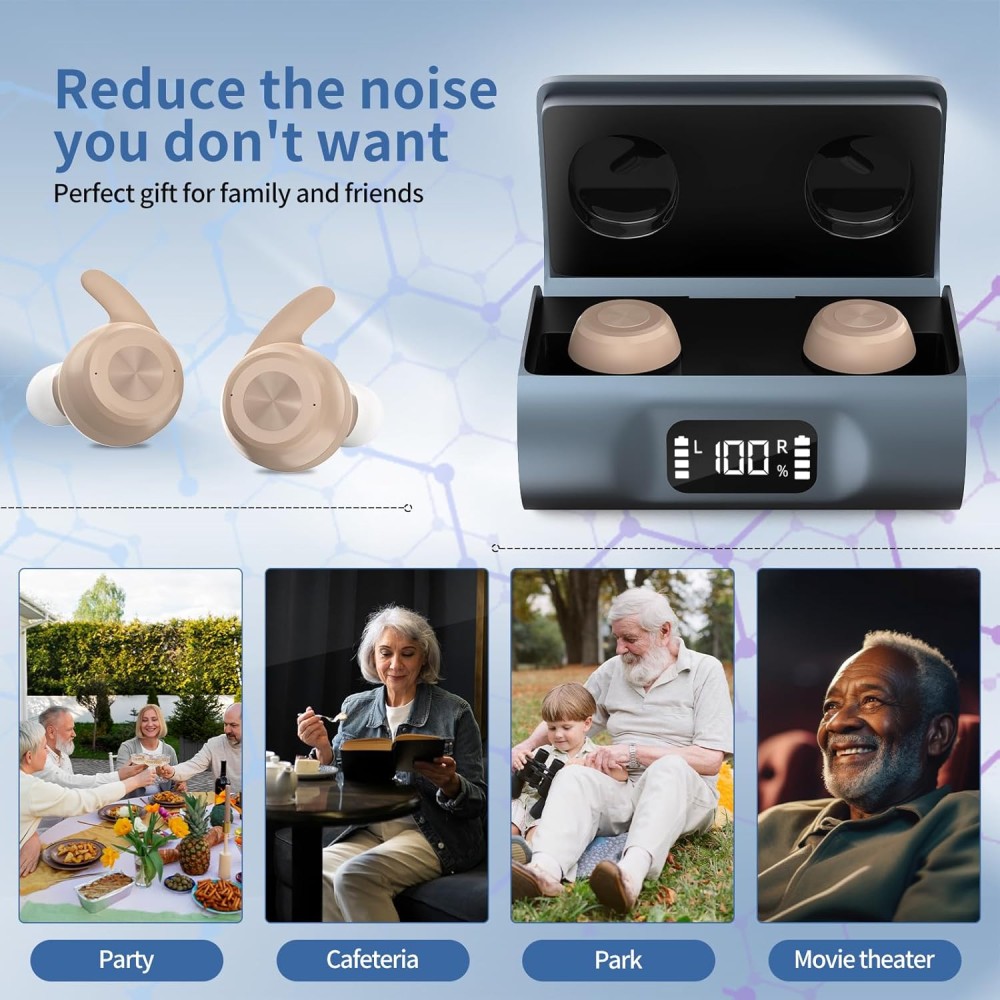 Rechargeable TWS Hearing Aids with Crystal Clear Sound & Noise Cancellation Rechargeable TWS Hearing Aids with Crystal Clear Sound & Noise Cancellation