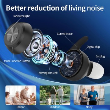 TWS Hearing Aid – Rechargeable, Noise Cancelling & Smart Control