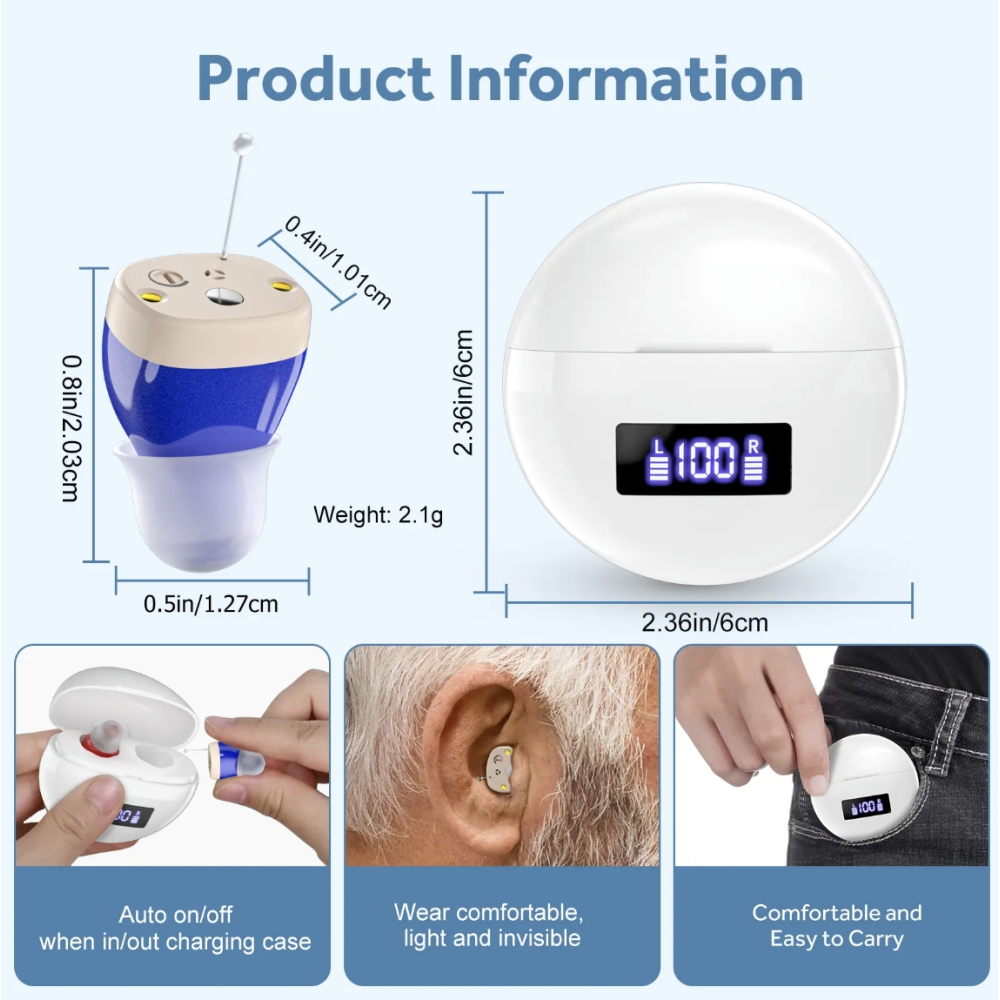 Mini Completely-in-Canal (CIC) Hearing Aids Nearly Invisible & Comfortable Mini Completely-in-Canal (CIC) Hearing Aids Nearly Invisible & Comfortable