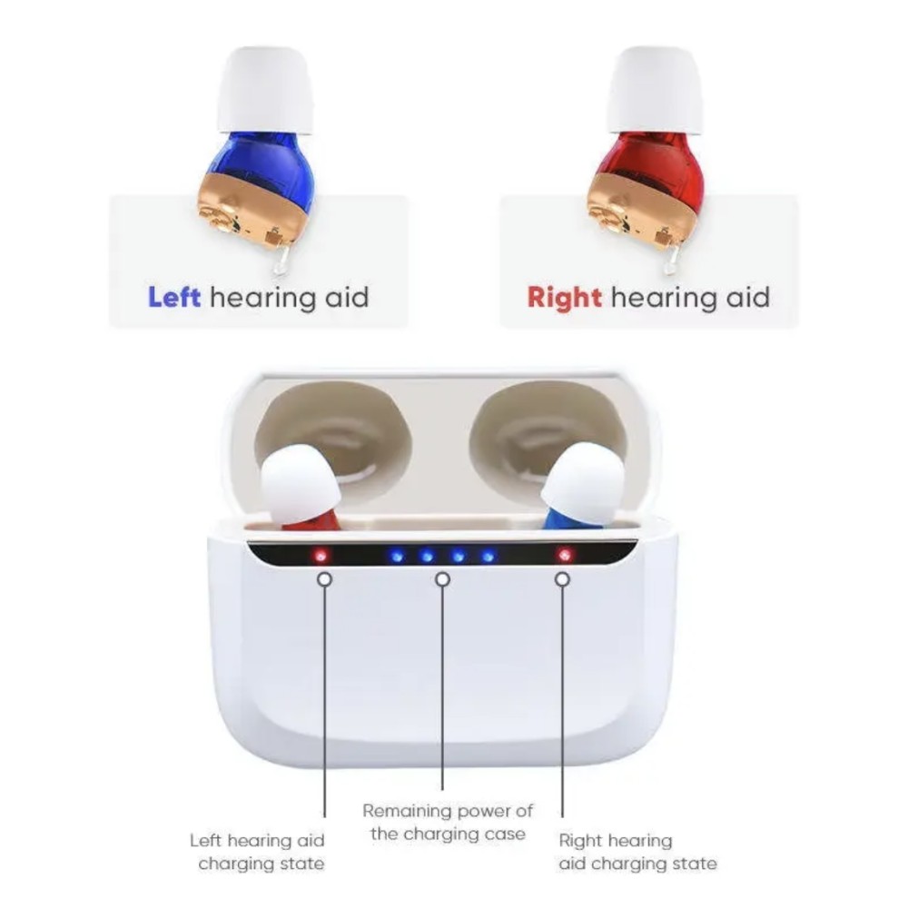 Rechargeable CIC Hearing Aids for Both Ears with Charging Case Rechargeable CIC Hearing Aids for Both Ears with Charging Case