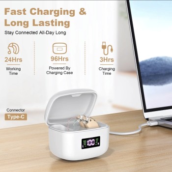 Rechargeable Digital BTE Hearing Aids for All-Day Comfort Flesh Color