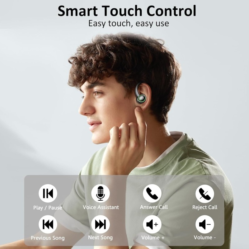 Wireless Earbuds, 2026 New Bluetooth 5.4 Sports Headphones, 50+Hrs Playtime HiFi Stereo Earbuds, 4 ENC Noise Cancelling Mics, IP7 Waterproof Earphones with Earhook for Gym Workouts, USB-C Fast Charge Wireless Earbuds, 2026 New Bluetooth 5.4 Sports Headphones, 50+Hrs Playtime HiFi Stereo Earbuds, 4 ENC Noise Cancelling Mics, IP7 Waterproof Earphones with Earhook for Gym Workouts, USB-C Fast Charge