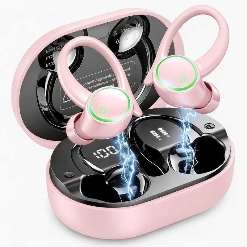Wireless Earbuds, 2026 New Bluetooth 5.4 Sports Headphones, 50+Hrs Playtime HiFi Stereo Earbuds, 4 ENC Noise Cancelling Mics, IP7 Waterproof Earphones with Earhook for Gym Workouts, USB-C Fast Charge Wireless Earbuds, 2026 New Bluetooth 5.4 Sports Headphones, 50+Hrs Playtime HiFi Stereo Earbuds, 4 ENC Noise Cancelling Mics, IP7 Waterproof Earphones with Earhook for Gym Workouts, USB-C Fast Charge
