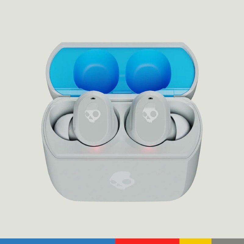 Skullcandy Mod Wireless Earbuds, Bluetooth Headphones, Up to 32 Hours Battery, Noise Isolating Fit, Sweat and Water Resistant, Microphone for iPhone Android - Light Grey/Blue Skullcandy Mod Wireless Earbuds, Bluetooth Headphones, Up to 32 Hours Battery, Noise Isolating Fit, Sweat and Water Resistant, Microphone for iPhone Android - Light Grey/Blue