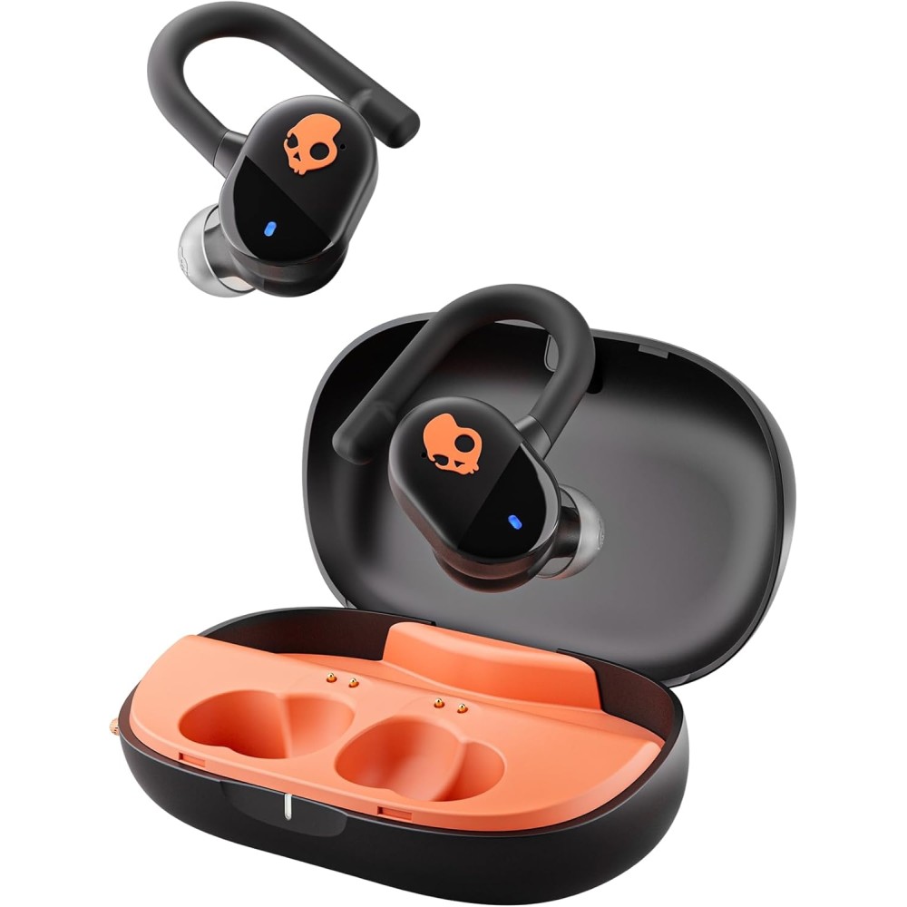 Skullcandy Push Play Active Wireless Earbuds, Bluetooth Headphones, Noise Isolating Fit, 34 Hrs Battery, Secure-Fit Over-Ear Hanger, Sweat Water Resistant, Microphone for iPhone Android - Black/Orange Skullcandy Push Play Active Wireless Earbuds, Bluetooth Headphones, Noise Isolating Fit, 34 Hrs Battery, Secure-Fit Over-Ear Hanger, Sweat Water Resistant, Microphone for iPhone Android - Black/Orange