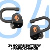 Skullcandy Push Play Active Wireless Earbuds, Bluetooth Headphones, Noise Isolating Fit, 34 Hrs Battery, Secure-Fit Over-Ear Hanger, Sweat Water Resistant, Microphone for iPhone Android - Black/Orange Skullcandy Push Play Active Wireless Earbuds, Bluetooth Headphones, Noise Isolating Fit, 34 Hrs Battery, Secure-Fit Over-Ear Hanger, Sweat Water Resistant, Microphone for iPhone Android - Black/Orange