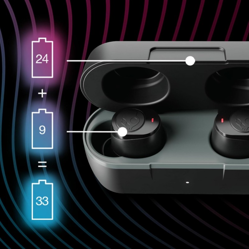 Skullcandy Jib True 2 Wireless Earbuds, Bluetooth Headphones, Up to 33 Hours Battery with Charging Case, Noise Isolating Fit, Sweat and Water Resistant, Microphone for iPhone Android - True Black Skullcandy Jib True 2 Wireless Earbuds, Bluetooth Headphones, Up to 33 Hours Battery with Charging Case, Noise Isolating Fit, Sweat and Water Resistant, Microphone for iPhone Android - True Black