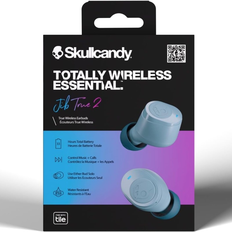 Skullcandy Jib True 2 Wireless Earbuds, Bluetooth Headphones, Up to 33 Hours Battery with Charging Case, Noise Isolating Fit, Sweat and Water Resistant, Microphone for iPhone Android - True Black Skullcandy Jib True 2 Wireless Earbuds, Bluetooth Headphones, Up to 33 Hours Battery with Charging Case, Noise Isolating Fit, Sweat and Water Resistant, Microphone for iPhone Android - True Black