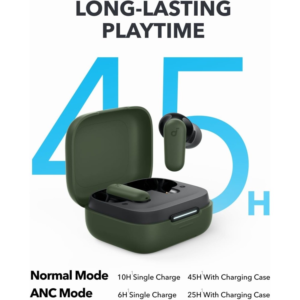 Soundcore P30i by Anker Noise Cancelling Earbuds, Strong and Smart Noise Cancelling, Powerful Bass, 45H Playtime, 2-in-1 Case and Phone Stand, IP54, Wireless Earbuds, Bluetooth 5.4 (Green) Soundcore P30i by Anker Noise Cancelling Earbuds, Strong and Smart Noise Cancelling, Powerful Bass, 45H Playtime, 2-in-1 Case and Phone Stand, IP54, Wireless Earbuds, Bluetooth 5.4 (Green)