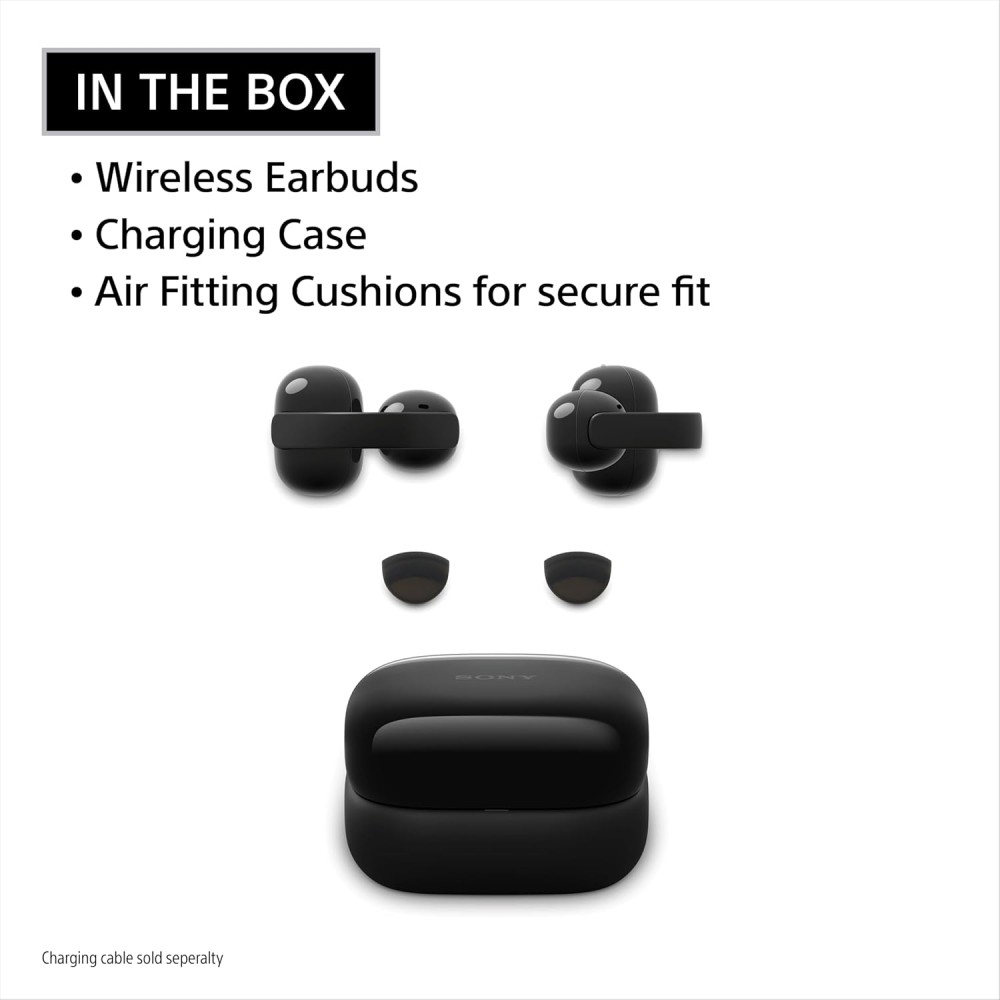 Sony LinkBuds Clip Open-Ear Truly Wireless Earbuds, Comfortable & Secure Fit, Lightweight Clip-On Design, Touch Controls, Ambient Sound Awareness, Water Resistant, Up to 37 Hrs of Playback, Black Sony LinkBuds Clip Open-Ear Truly Wireless Earbuds, Comfortable & Secure Fit, Lightweight Clip-On Design, Touch Controls, Ambient Sound Awareness, Water Resistant, Up to 37 Hrs of Playback, Black