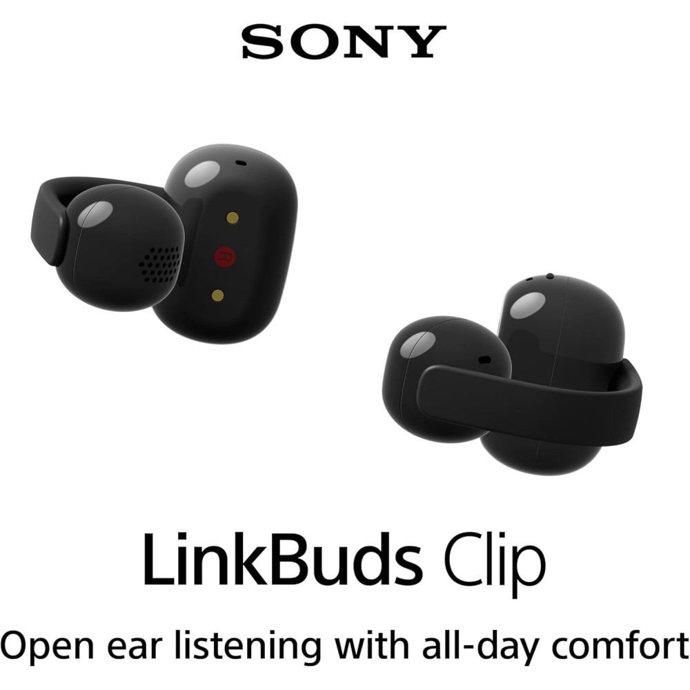 Sony LinkBuds Clip Open-Ear Truly Wireless Earbuds, Comfortable & Secure Fit, Lightweight Clip-On Design, Touch Controls, Ambient Sound Awareness, Water Resistant, Up to 37 Hrs of Playback, Black Sony LinkBuds Clip Open-Ear Truly Wireless Earbuds, Comfortable & Secure Fit, Lightweight Clip-On Design, Touch Controls, Ambient Sound Awareness, Water Resistant, Up to 37 Hrs of Playback, Black