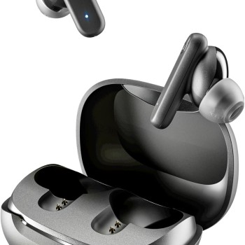 Skullcandy Smokin’ Buds Wireless Earbuds, Bluetooth Headphones, Noise Isolating Fit, Up to 20 Hours Battery, IPX4 Sweat and Water Resistant, Microphone for iPhone Android - True Black