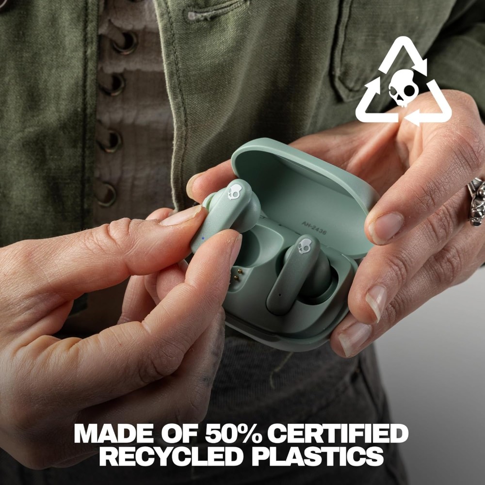 Skullcandy Smokin’ Buds Wireless Earbuds, Bluetooth Headphones, Noise Isolating Fit, Up to 20 Hours Battery, IPX4 Sweat and Water Resistant, Microphone for iPhone Android - True Black Skullcandy Smokin’ Buds Wireless Earbuds, Bluetooth Headphones, Noise Isolating Fit, Up to 20 Hours Battery, IPX4 Sweat and Water Resistant, Microphone for iPhone Android - True Black