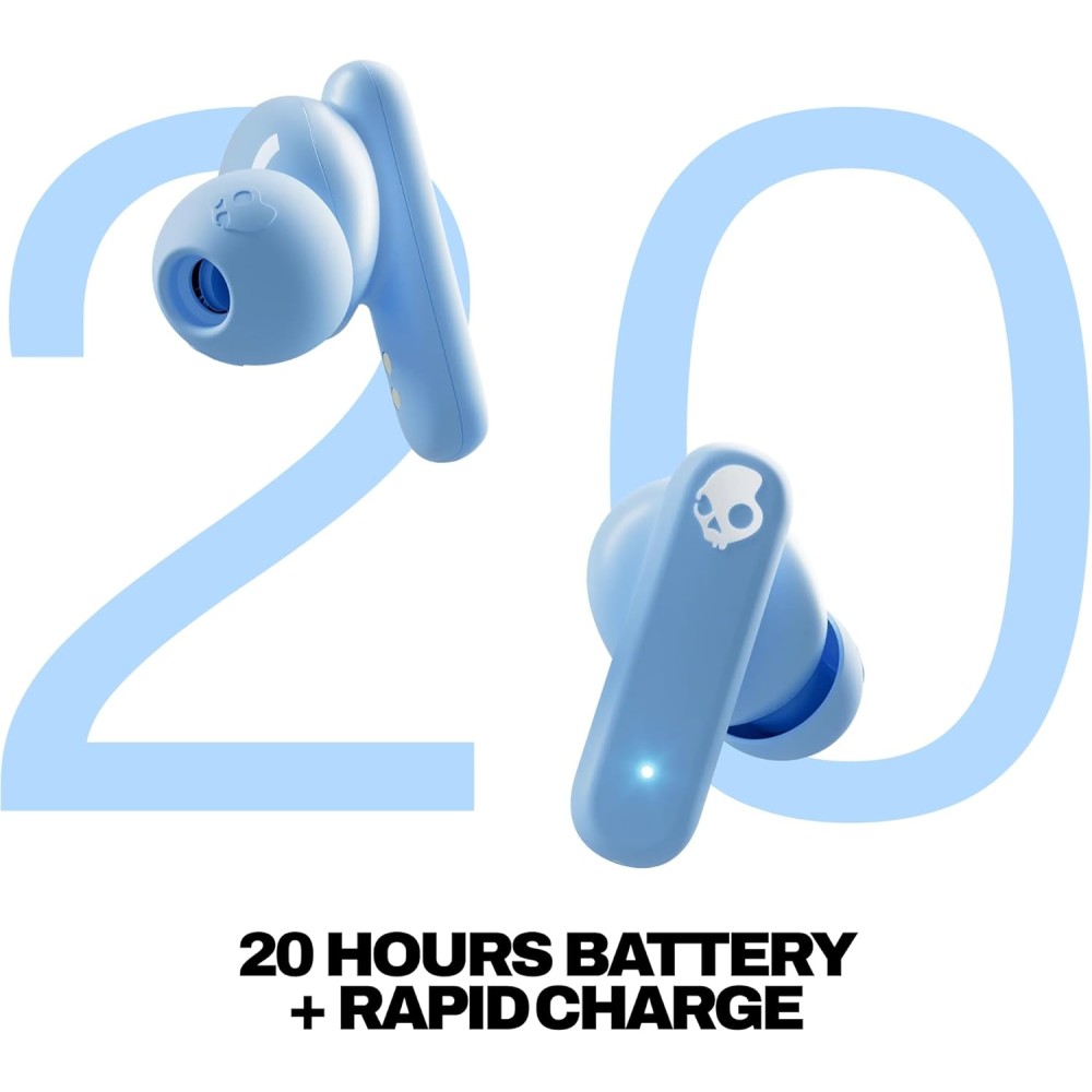 Skullcandy Smokin’ Buds Wireless Earbuds, Bluetooth Headphones, Noise Isolating Fit, Up to 20 Hours Battery, IPX4 Sweat and Water Resistant, Microphone for iPhone Android - True Black Skullcandy Smokin’ Buds Wireless Earbuds, Bluetooth Headphones, Noise Isolating Fit, Up to 20 Hours Battery, IPX4 Sweat and Water Resistant, Microphone for iPhone Android - True Black