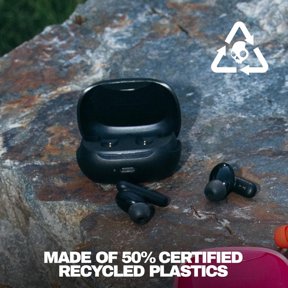 Skullcandy Smokin’ Buds Wireless Earbuds, Bluetooth Headphones, Noise Isolating Fit, Up to 20 Hours Battery, IPX4 Sweat and Water Resistant, Microphone for iPhone Android - True Black Skullcandy Smokin’ Buds Wireless Earbuds, Bluetooth Headphones, Noise Isolating Fit, Up to 20 Hours Battery, IPX4 Sweat and Water Resistant, Microphone for iPhone Android - True Black