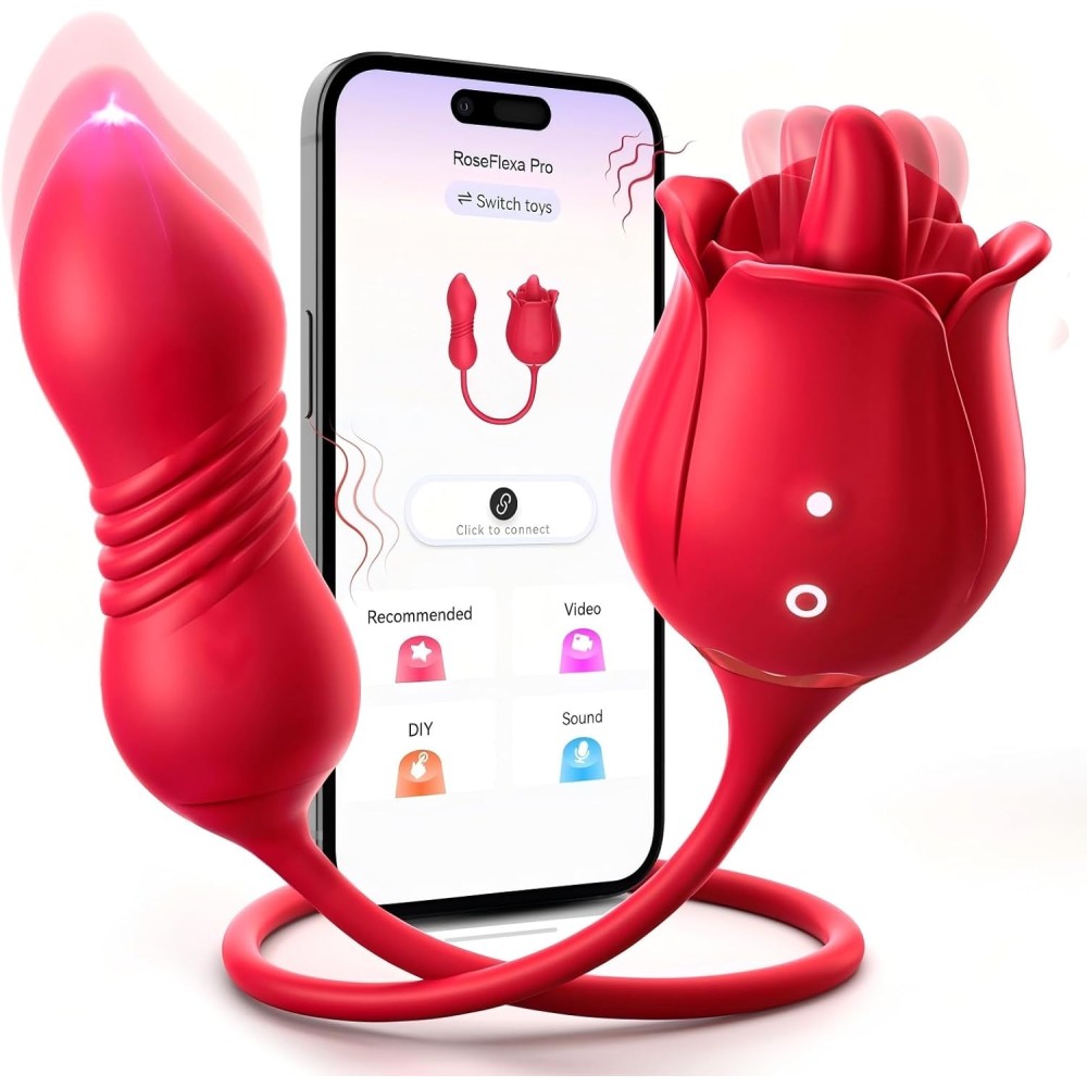 Vibrator Dildo Sex Toys for Women - MOOLIGIRL Rose Sex Toy with Thrusting G Spot Vibrators & 10 Sucking Modes for Clitoral Nipple Stimulation Anal Dildos Adult Sex Toys Games for Couples Sex Machine Vibrator Dildo Sex Toys for Women - MOOLIGIRL Rose Sex Toy with Thrusting G Spot Vibrators & 10 Sucking Modes for Clitoral Nipple Stimulation Anal Dildos Adult Sex Toys Games for Couples Sex Machine