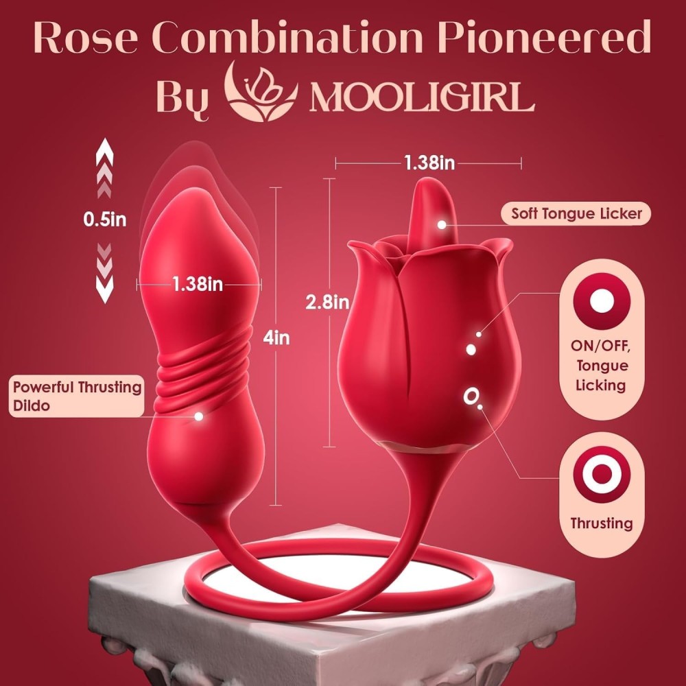 Vibrator Dildo Sex Toys for Women - MOOLIGIRL Rose Sex Toy with Thrusting G Spot Vibrators & 10 Sucking Modes for Clitoral Nipple Stimulation Anal Dildos Adult Sex Toys Games for Couples Sex Machine Vibrator Dildo Sex Toys for Women - MOOLIGIRL Rose Sex Toy with Thrusting G Spot Vibrators & 10 Sucking Modes for Clitoral Nipple Stimulation Anal Dildos Adult Sex Toys Games for Couples Sex Machine