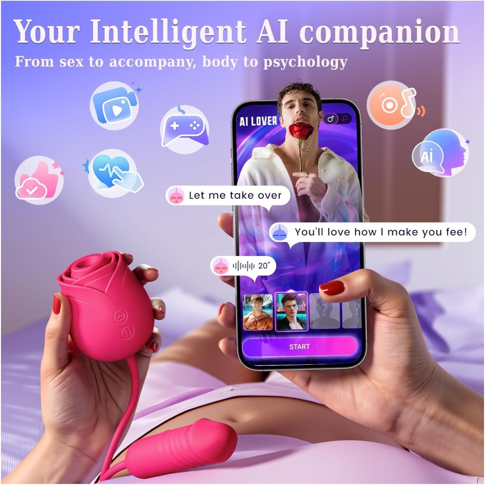 Vibrator Dildo Sex Toys for Women - MOOLIGIRL Rose Sex Toy with Thrusting G Spot Vibrators & 10 Sucking Modes for Clitoral Nipple Stimulation Anal Dildos Adult Sex Toys Games for Couples Sex Machine Vibrator Dildo Sex Toys for Women - MOOLIGIRL Rose Sex Toy with Thrusting G Spot Vibrators & 10 Sucking Modes for Clitoral Nipple Stimulation Anal Dildos Adult Sex Toys Games for Couples Sex Machine