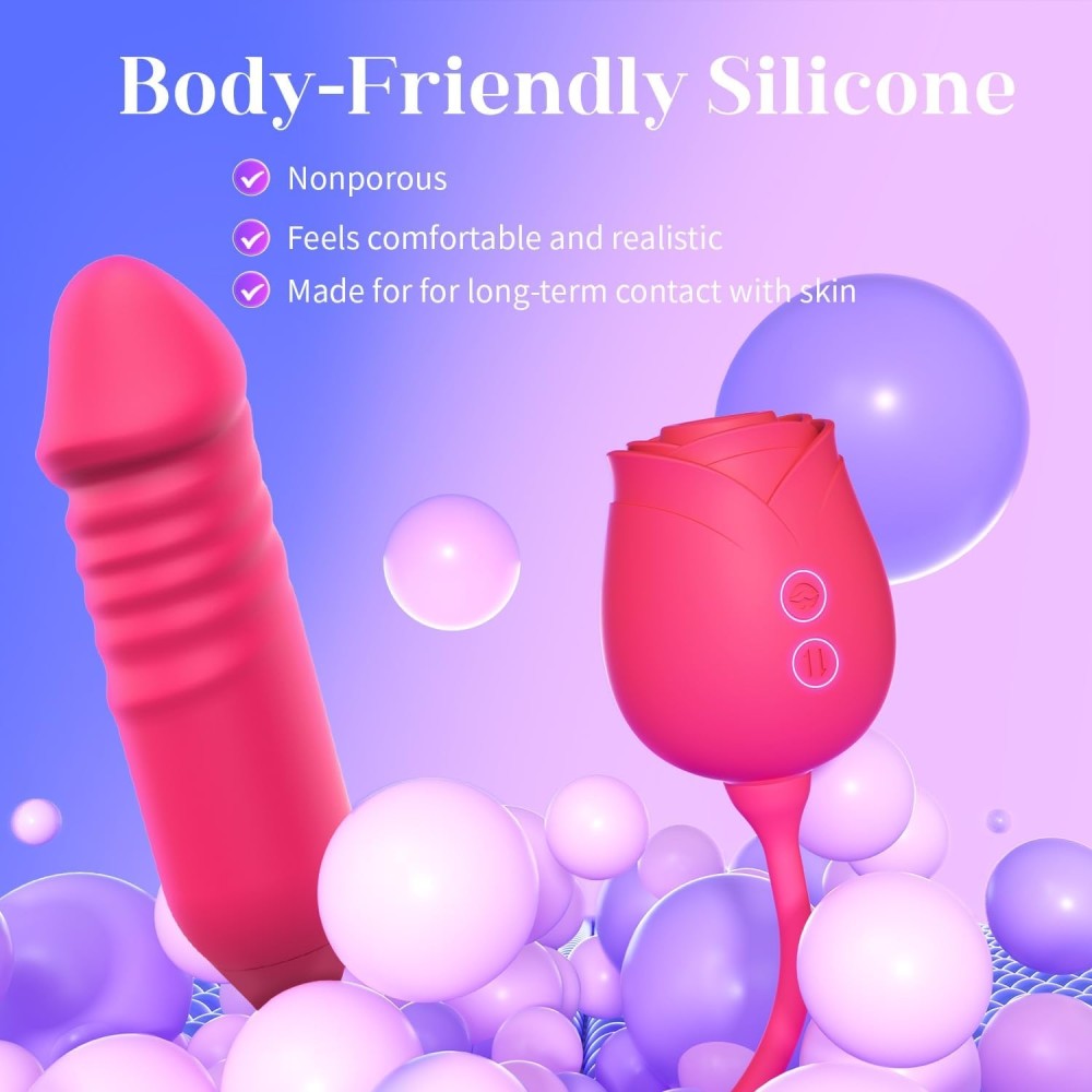 Vibrator Dildo Sex Toys for Women - MOOLIGIRL Rose Sex Toy with Thrusting G Spot Vibrators & 10 Sucking Modes for Clitoral Nipple Stimulation Anal Dildos Adult Sex Toys Games for Couples Sex Machine Vibrator Dildo Sex Toys for Women - MOOLIGIRL Rose Sex Toy with Thrusting G Spot Vibrators & 10 Sucking Modes for Clitoral Nipple Stimulation Anal Dildos Adult Sex Toys Games for Couples Sex Machine