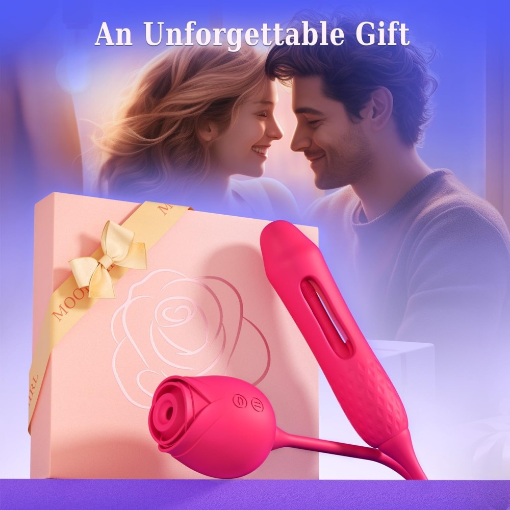 Vibrator Dildo Sex Toys for Women - MOOLIGIRL Rose Sex Toy with Thrusting G Spot Vibrators & 10 Sucking Modes for Clitoral Nipple Stimulation Anal Dildos Adult Sex Toys Games for Couples Sex Machine Vibrator Dildo Sex Toys for Women - MOOLIGIRL Rose Sex Toy with Thrusting G Spot Vibrators & 10 Sucking Modes for Clitoral Nipple Stimulation Anal Dildos Adult Sex Toys Games for Couples Sex Machine