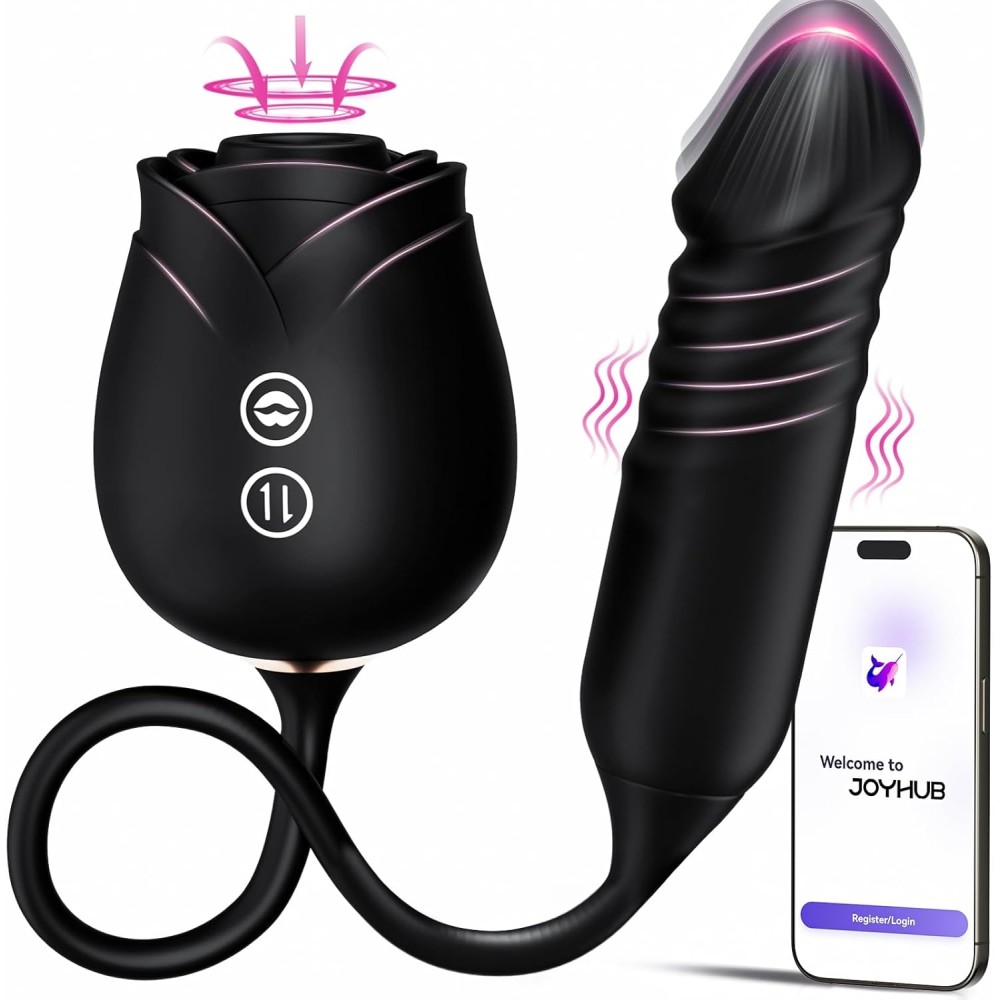 Vibrator Dildo Sex Toys for Women - MOOLIGIRL Rose Sex Toy with Thrusting G Spot Vibrators & 10 Sucking Modes for Clitoral Nipple Stimulation Anal Dildos Adult Sex Toys Games for Couples Sex Machine Vibrator Dildo Sex Toys for Women - MOOLIGIRL Rose Sex Toy with Thrusting G Spot Vibrators & 10 Sucking Modes for Clitoral Nipple Stimulation Anal Dildos Adult Sex Toys Games for Couples Sex Machine
