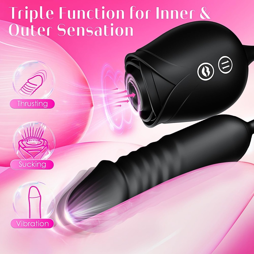 Vibrator Dildo Sex Toys for Women - MOOLIGIRL Rose Sex Toy with Thrusting G Spot Vibrators & 10 Sucking Modes for Clitoral Nipple Stimulation Anal Dildos Adult Sex Toys Games for Couples Sex Machine Vibrator Dildo Sex Toys for Women - MOOLIGIRL Rose Sex Toy with Thrusting G Spot Vibrators & 10 Sucking Modes for Clitoral Nipple Stimulation Anal Dildos Adult Sex Toys Games for Couples Sex Machine