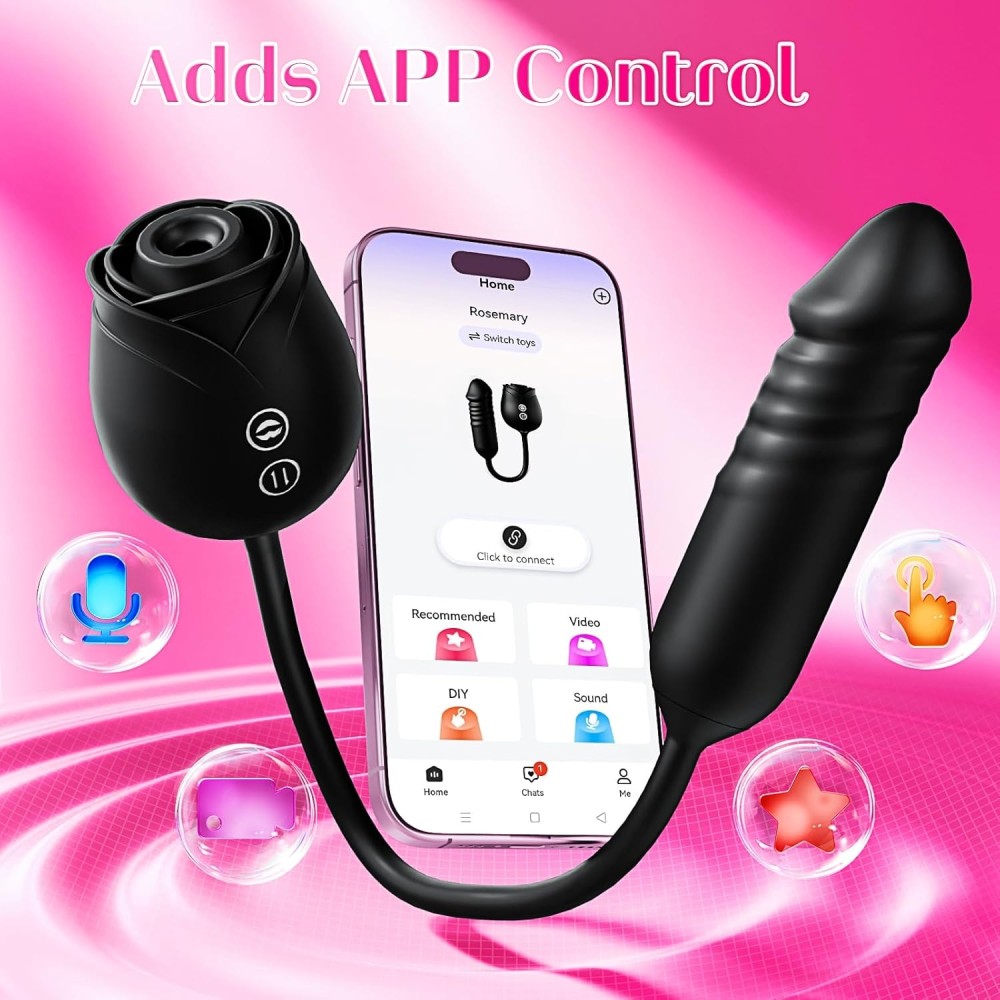 Vibrator Dildo Sex Toys for Women - MOOLIGIRL Rose Sex Toy with Thrusting G Spot Vibrators & 10 Sucking Modes for Clitoral Nipple Stimulation Anal Dildos Adult Sex Toys Games for Couples Sex Machine Vibrator Dildo Sex Toys for Women - MOOLIGIRL Rose Sex Toy with Thrusting G Spot Vibrators & 10 Sucking Modes for Clitoral Nipple Stimulation Anal Dildos Adult Sex Toys Games for Couples Sex Machine
