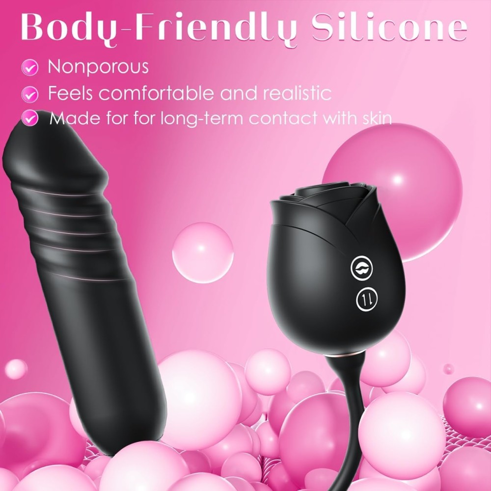 Vibrator Dildo Sex Toys for Women - MOOLIGIRL Rose Sex Toy with Thrusting G Spot Vibrators & 10 Sucking Modes for Clitoral Nipple Stimulation Anal Dildos Adult Sex Toys Games for Couples Sex Machine Vibrator Dildo Sex Toys for Women - MOOLIGIRL Rose Sex Toy with Thrusting G Spot Vibrators & 10 Sucking Modes for Clitoral Nipple Stimulation Anal Dildos Adult Sex Toys Games for Couples Sex Machine