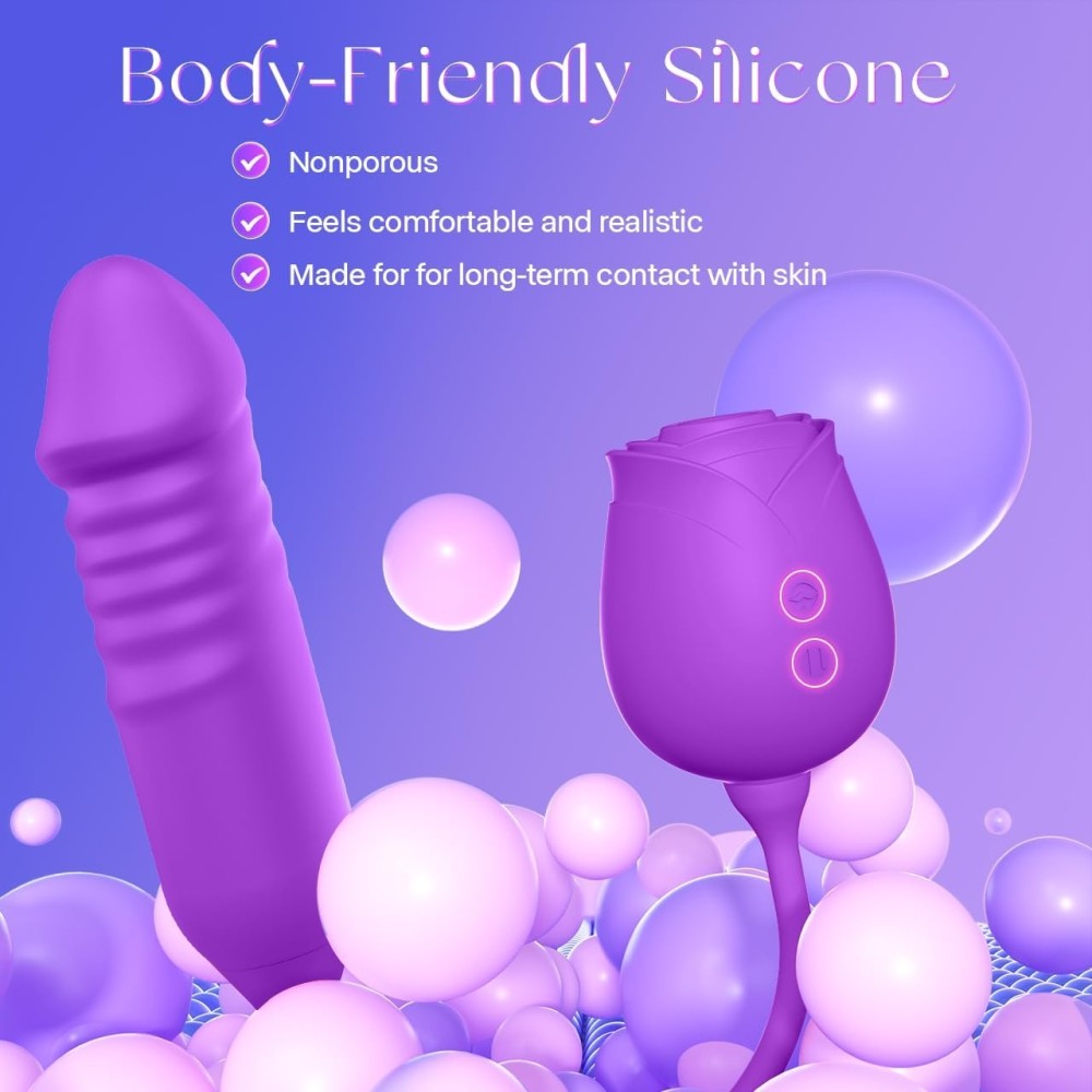 Vibrator Dildo Sex Toys for Women - MOOLIGIRL Rose Sex Toy with Thrusting G Spot Vibrators & 10 Sucking Modes for Clitoral Nipple Stimulation Anal Dildos Adult Sex Toys Games for Couples Sex Machine Vibrator Dildo Sex Toys for Women - MOOLIGIRL Rose Sex Toy with Thrusting G Spot Vibrators & 10 Sucking Modes for Clitoral Nipple Stimulation Anal Dildos Adult Sex Toys Games for Couples Sex Machine