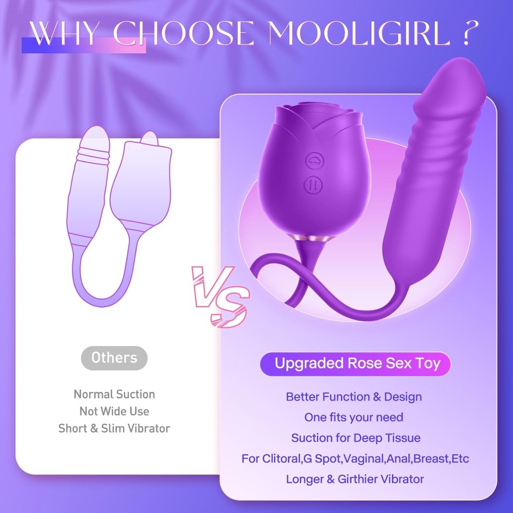 Vibrator Dildo Sex Toys for Women - MOOLIGIRL Rose Sex Toy with Thrusting G Spot Vibrators & 10 Sucking Modes for Clitoral Nipple Stimulation Anal Dildos Adult Sex Toys Games for Couples Sex Machine Vibrator Dildo Sex Toys for Women - MOOLIGIRL Rose Sex Toy with Thrusting G Spot Vibrators & 10 Sucking Modes for Clitoral Nipple Stimulation Anal Dildos Adult Sex Toys Games for Couples Sex Machine