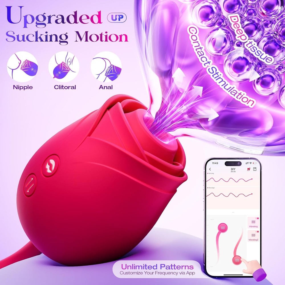 Vibrator Dildo Sex Toys for Women - MOOLIGIRL Rose Sex Toy with Thrusting G Spot Vibrators & 10 Sucking Modes for Clitoral Nipple Stimulation Anal Dildos Adult Sex Toys Games for Couples Sex Machine Vibrator Dildo Sex Toys for Women - MOOLIGIRL Rose Sex Toy with Thrusting G Spot Vibrators & 10 Sucking Modes for Clitoral Nipple Stimulation Anal Dildos Adult Sex Toys Games for Couples Sex Machine