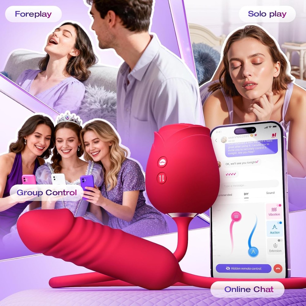 Vibrator Dildo Sex Toys for Women - MOOLIGIRL Rose Sex Toy with Thrusting G Spot Vibrators & 10 Sucking Modes for Clitoral Nipple Stimulation Anal Dildos Adult Sex Toys Games for Couples Sex Machine Vibrator Dildo Sex Toys for Women - MOOLIGIRL Rose Sex Toy with Thrusting G Spot Vibrators & 10 Sucking Modes for Clitoral Nipple Stimulation Anal Dildos Adult Sex Toys Games for Couples Sex Machine