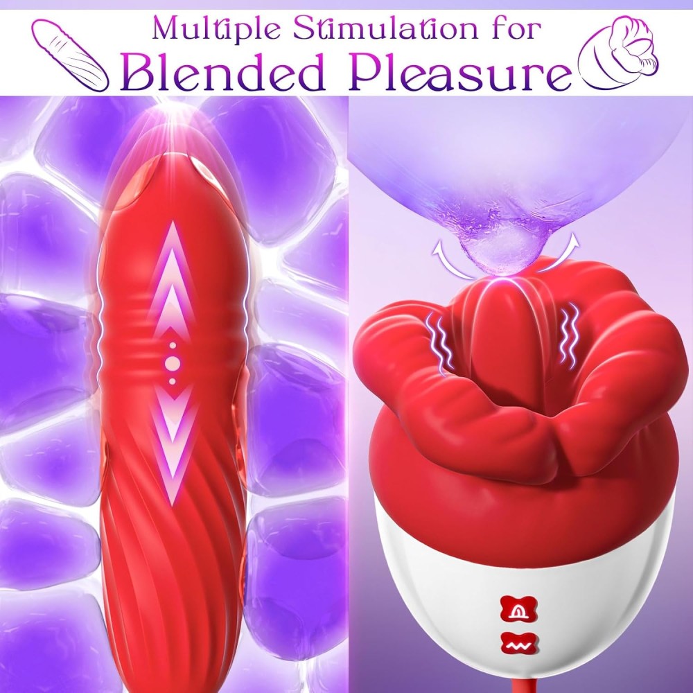 Vibrator Dildo Sex Toys for Women - MOOLIGIRL Rose Sex Toy with Thrusting G Spot Vibrators & 10 Sucking Modes for Clitoral Nipple Stimulation Anal Dildos Adult Sex Toys Games for Couples Sex Machine Vibrator Dildo Sex Toys for Women - MOOLIGIRL Rose Sex Toy with Thrusting G Spot Vibrators & 10 Sucking Modes for Clitoral Nipple Stimulation Anal Dildos Adult Sex Toys Games for Couples Sex Machine