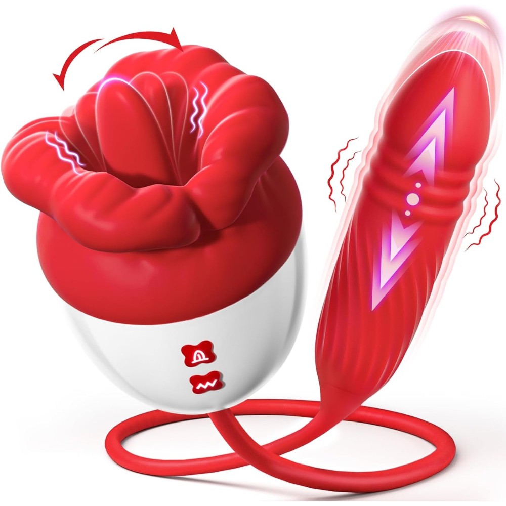 Vibrator Dildo Sex Toys for Women - MOOLIGIRL Rose Sex Toy with Thrusting G Spot Vibrators & 10 Sucking Modes for Clitoral Nipple Stimulation Anal Dildos Adult Sex Toys Games for Couples Sex Machine Vibrator Dildo Sex Toys for Women - MOOLIGIRL Rose Sex Toy with Thrusting G Spot Vibrators & 10 Sucking Modes for Clitoral Nipple Stimulation Anal Dildos Adult Sex Toys Games for Couples Sex Machine