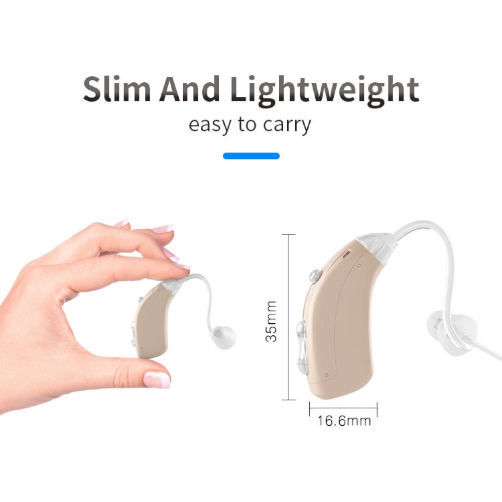 Rechargeable Hearing Aid with Charging Case, Single Pack