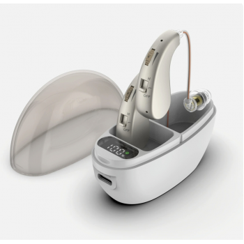 Mini Hearing Amplifiers Rechargeable Hearing Aid for Seniors with Charging Base LED Power Display
