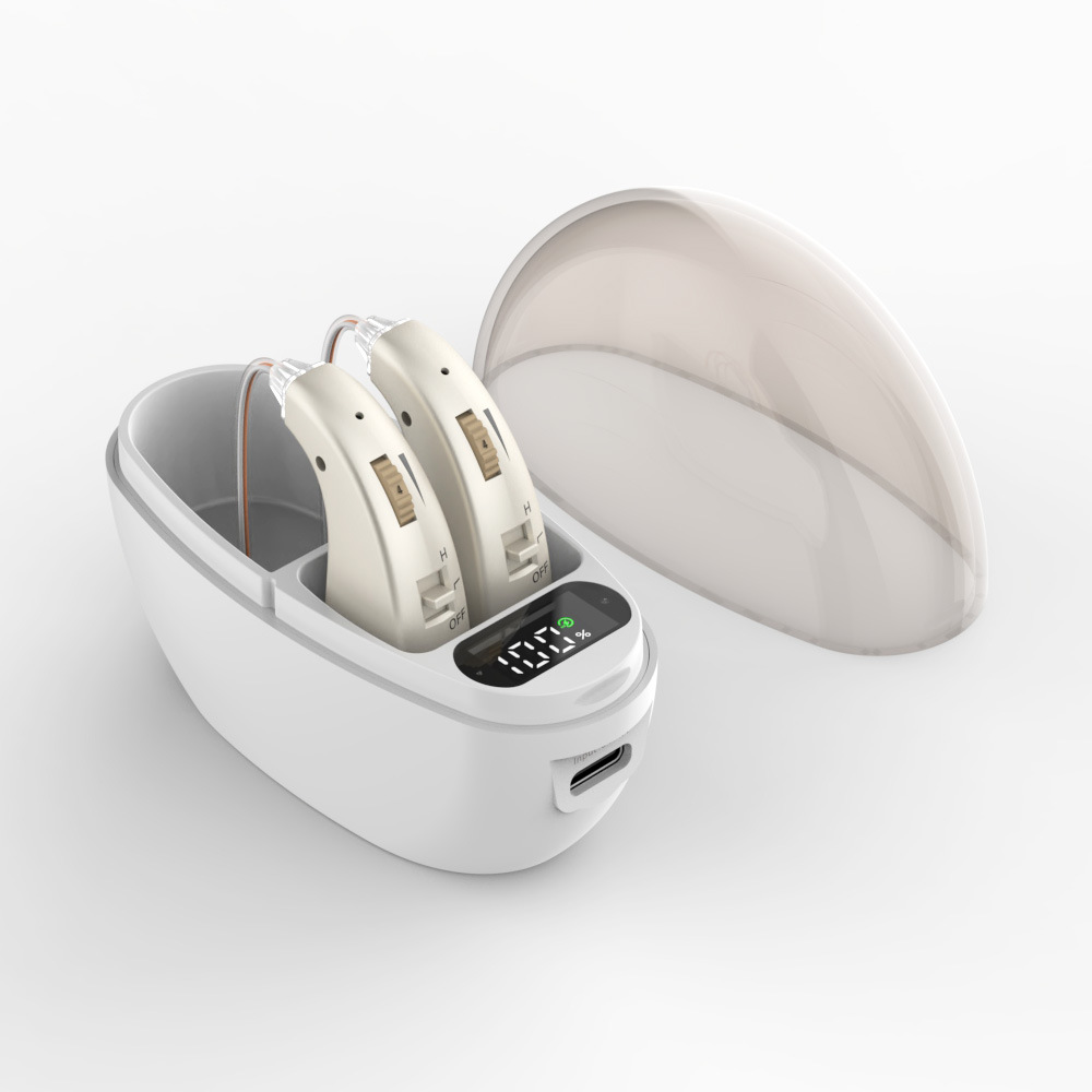 Mini Hearing Amplifiers Rechargeable Hearing Aid for Seniors with Charging Base LED Power Display Mini Hearing Amplifiers Rechargeable Hearing Aid for Seniors with Charging Base LED Power Display