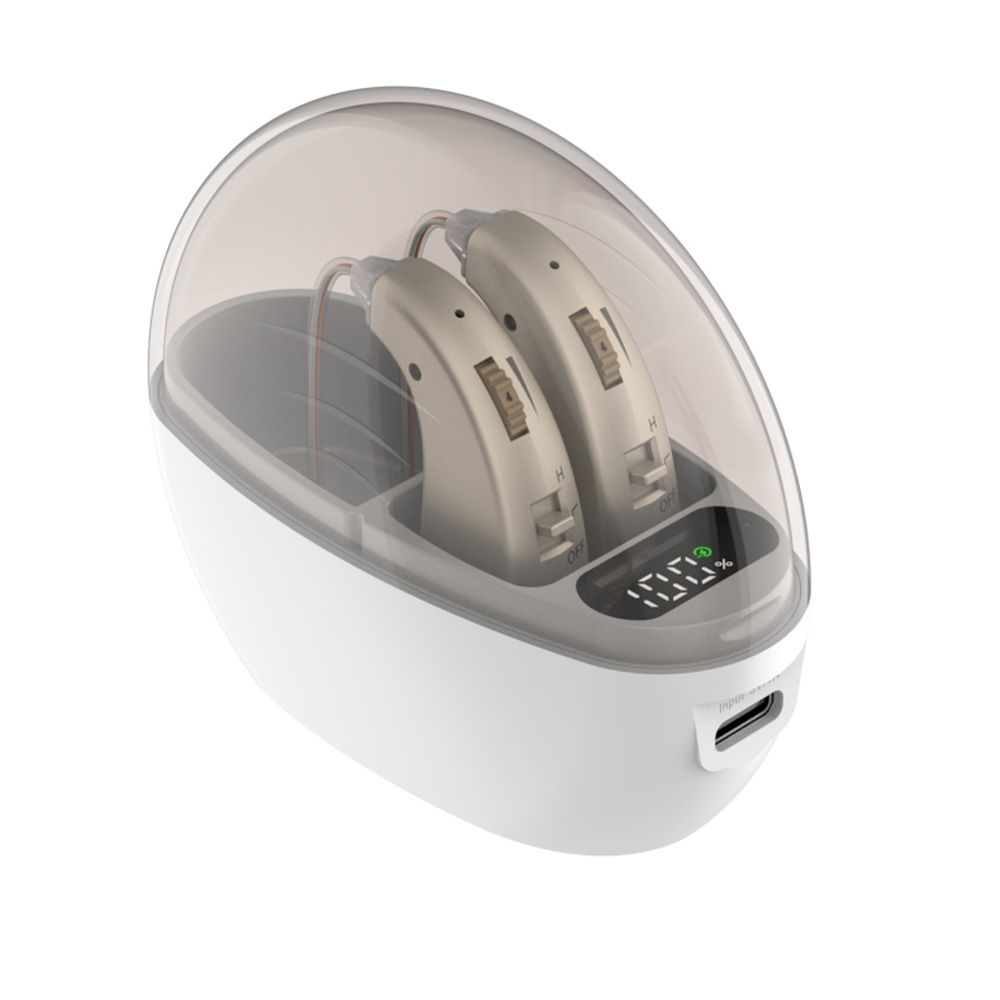 Mini Hearing Amplifiers Rechargeable Hearing Aid for Seniors with Charging Base LED Power Display Mini Hearing Amplifiers Rechargeable Hearing Aid for Seniors with Charging Base LED Power Display